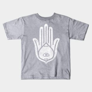 Hamsa 2 White Halftone Kids T-Shirt